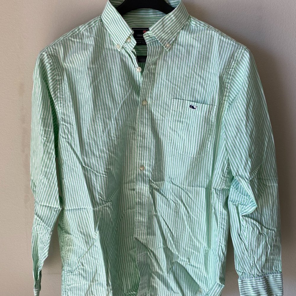 Vineyard Vines Button Down Shirt - Green/White